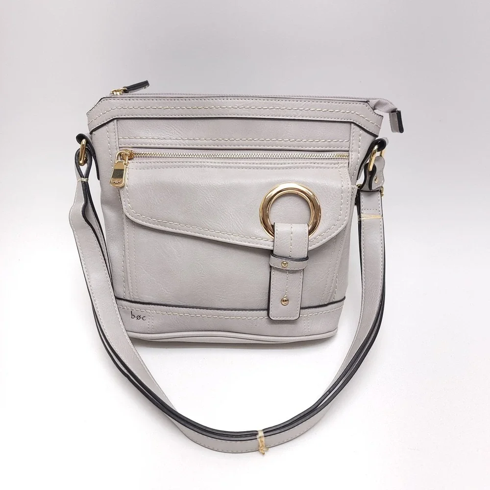 B.o.c. Born‎ Light Grey Faux Leather Crossbody Purse Bag